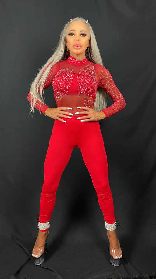 RED ROCK BEDAZZLE BODY SUIT